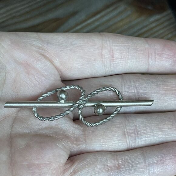 Vintage Forstner Sterling Silver Signed Abstract Rope Swirl Bar Pin Brooch 3.8g - Picture 3 of 6